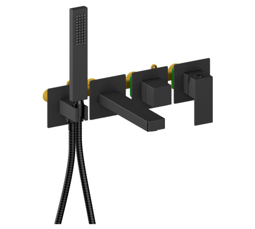 Смеситель для ванны Aquanet Libra встраиваемый комплект черный матовый AQ1644MB