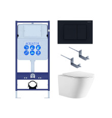 Комплект инсталляция с унитазом Aquatek Либерти 4 в 1 (INS-0000012, KKI-0000002, KDI-0000012, AQ1999T-00) ЛИБЕРТИ-012 4в1