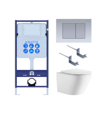 Комплект инсталляция с унитазом Aquatek Либерти 4 в 1 (INS-0000012, KKI-0000002, KDI-0000011, AQ1999T-00) ЛИБЕРТИ-011 4в1