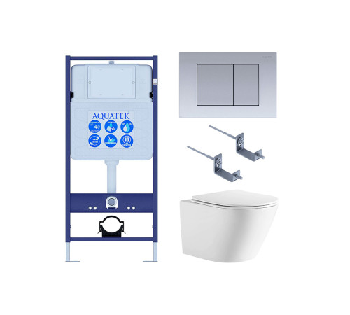 Комплект инсталляция с унитазом Aquatek Либерти 4 в 1 (INS-0000012, KKI-0000002, KDI-0000011, AQ1999T-00) ЛИБЕРТИ-011 4в1