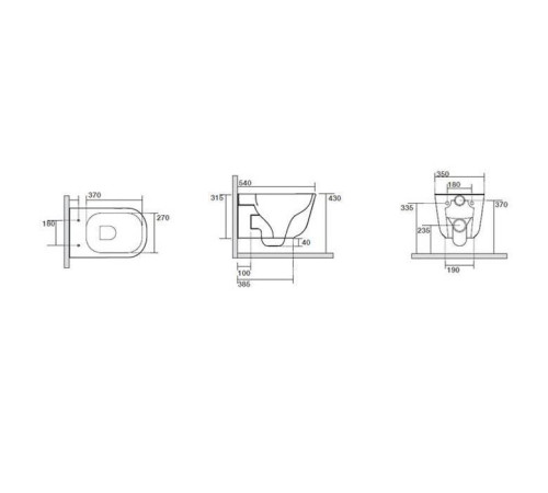 Унитаз подвесной Kerasan Tribeca 54х35 см безободковый белый 511401
