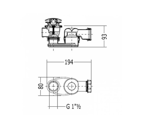 Сифон для ванны Devon&Devon Aurora/Diva/Celine/Wave с донным клапаном хром SFAS400.51CR