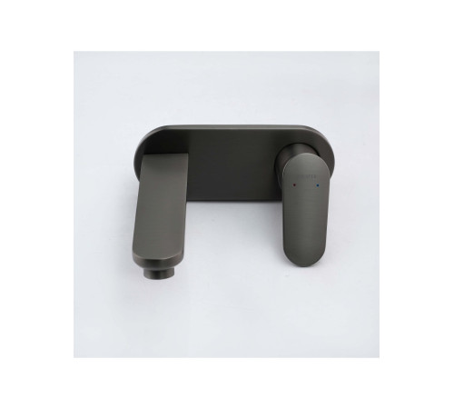 Смеситель для раковины Aquanet Ника настенный скрытого монтажа оружейная сталь AQ1813BGM