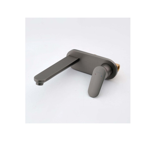 Смеситель для раковины Aquanet Ника настенный скрытого монтажа оружейная сталь AQ1813BGM