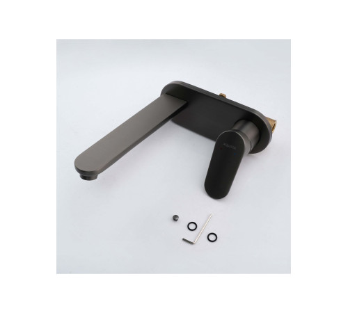 Смеситель для раковины Aquanet Ника настенный скрытого монтажа оружейная сталь AQ1813BGM