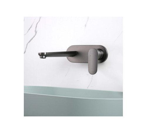 Смеситель для раковины Aquanet Ника настенный скрытого монтажа оружейная сталь AQ1813BGM