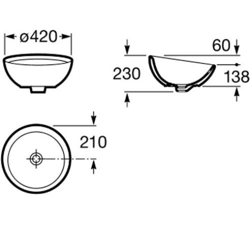 Раковина-чаша Roca Bol D420х230 мм 327876000