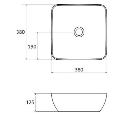 Умывальник RAVAK Uni 380 S Slim 380x380 мм керамический белый XJX01138001