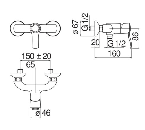 Смеситель для душа TopZero Sofi золото SI98130GDP