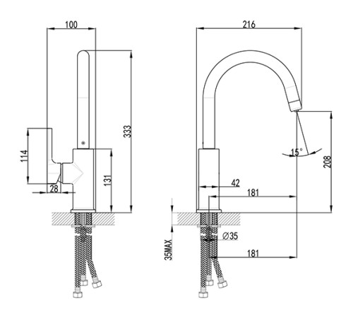 Смеситель для кухни Lemark Comfort с подключением к фильтру хром LM3073C