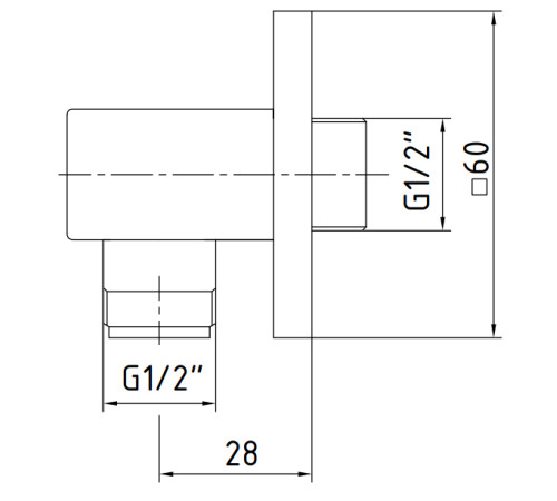 Шланговое подсоединение E.C.A. Elea матовый черный 102126388C1EX