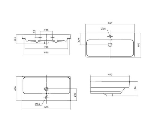 Тумба-умывальник с раковиной Aquaton Сканди 90 Белый / Дуб Рустикальный 1A2519K0SDZ90