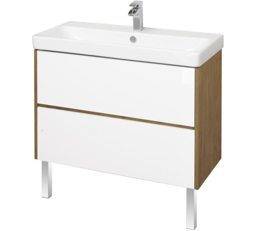 Тумба-умывальник с раковиной Aquaton Сканди 90 Белый / Дуб Рустикальный 1A2519K0SDZ90