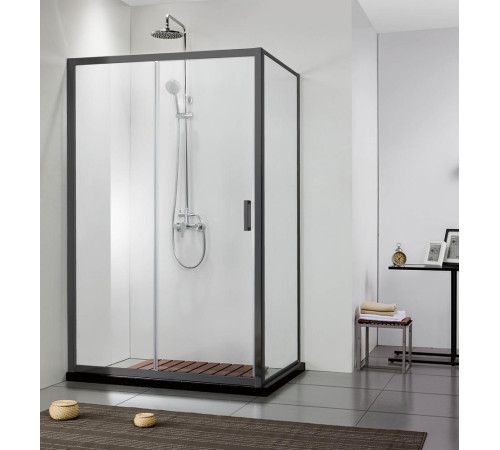 Душевая стенка неподвижная Aquanet Ari WA 10020BL 1000x2000 мм черный профиль AQ ARI WA 10020BL