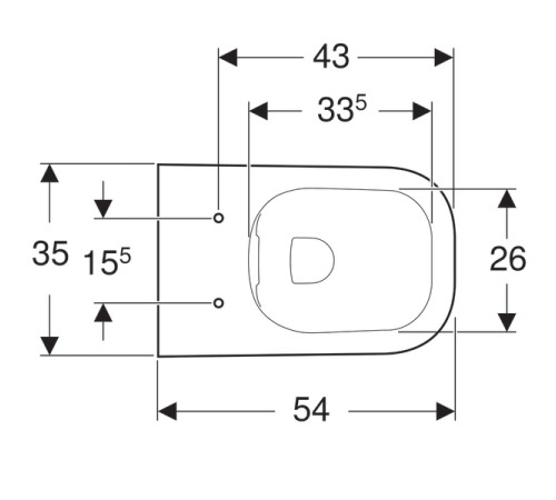 Унитаз подвесной Geberit Smyle Square безободковый Rimfree 54 см 500.208.01.1