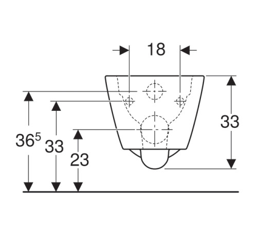 Унитаз подвесной Geberit Smyle Square безободковый Rimfree 54 см 500.208.01.1