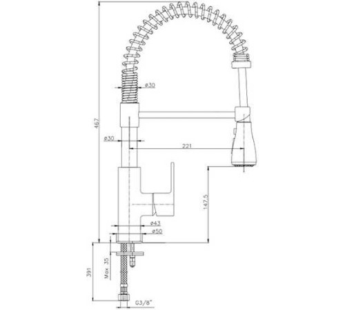 Смеситель для кухни TRES NITA сталь 102518106EX