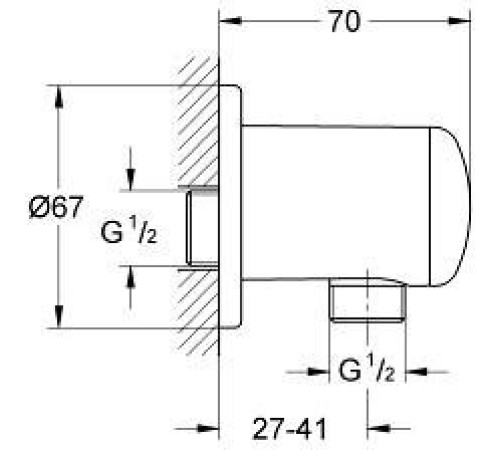Шланговое подсоединение GROHE Relexa хром 28671000