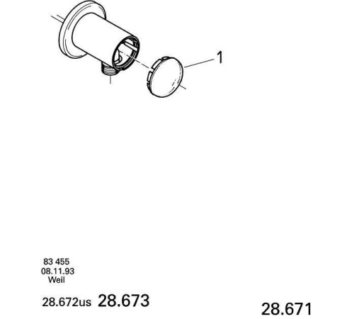 Шланговое подсоединение GROHE Relexa хром 28671000