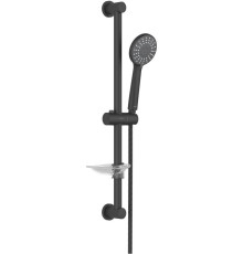 Душевой гарнитур Aquanet Бетта 3jet 65 см матовый черный AQ2013MB