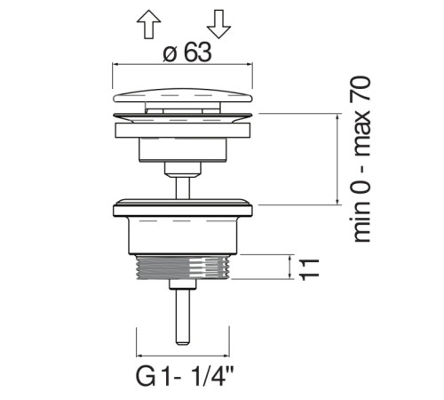 Донный клапан Avenue push-open золото AV00110/11GDP