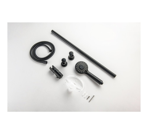 Душевой гарнитур Aquanet Бетта 3jet 65 см матовый черный AQ2013MB