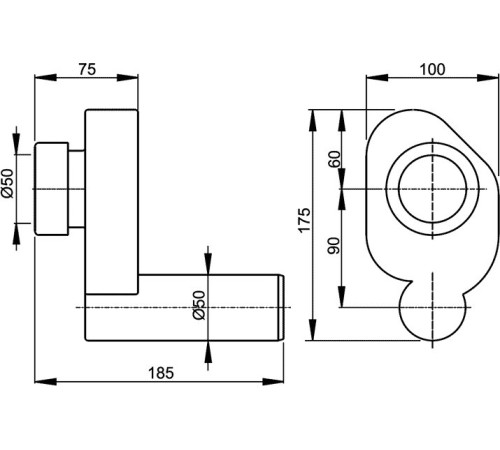 Сифон для писсуара Jika Golem горизонтальный 9200.3.000.000.1