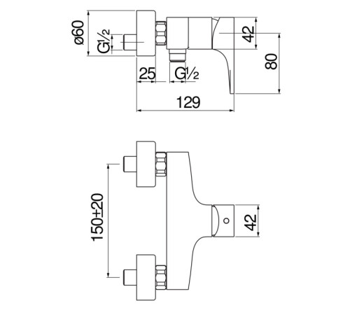 Смеситель для душа Seven матовый черный SE124130BM