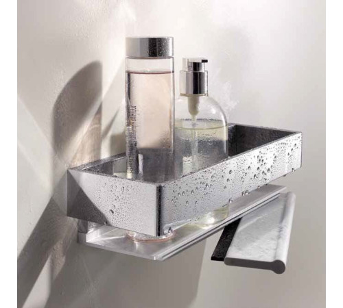 Корзинка для душа со стеклоочистителем KEUCO Edition Moll белая хром 12759010000