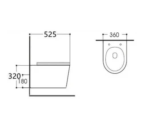 Унитаз подвесной безободковый Aquatek Вега 525х360х320 мм с сиденьем микролифт матовый черный AQ1905-MB