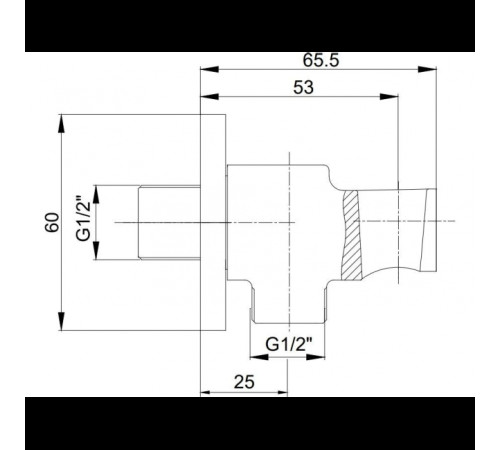Шланговое подсоединение с держателем для душа TRES матовый черный 102199603C1EX