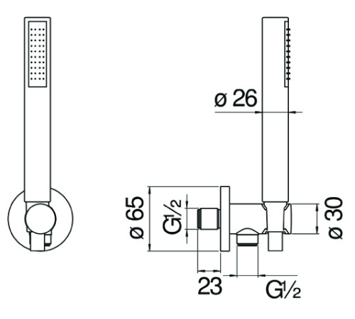 Душевой набор с шланговым подсоединением Nobili AD146/32RCP красное золото