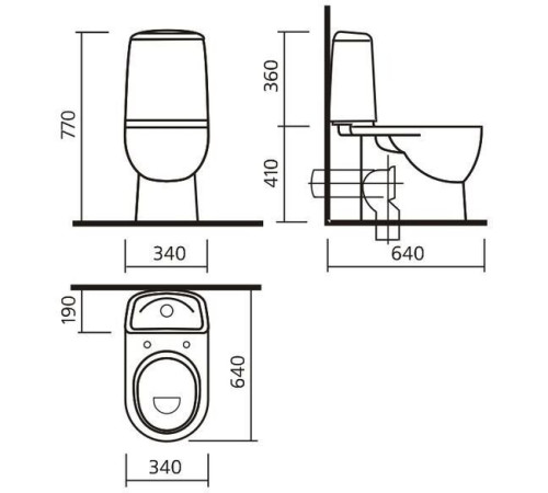 Унитаз-компакт Sanita Luxe Best Comfort Черный WC.CC/Best/2-DM/BLK.G/S1