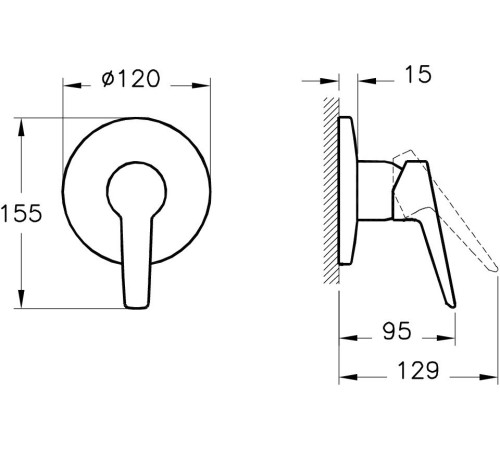 Смеситель с гигиеническим душем VitrA Hygienic встраиваемый на 2 отверстия A49271EXP