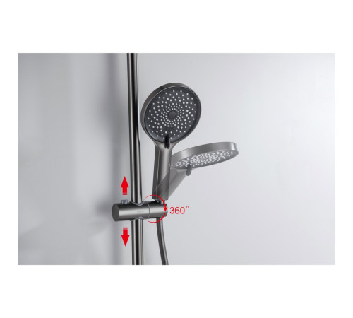 Душевая система Aquanet Лугано AQ2740BGM со смесителем для ванны 255 мм оружейная сталь AQ2740BGM