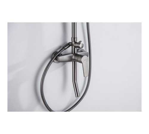 Душевая система Aquanet Лугано AQ2740BGM со смесителем для ванны 255 мм оружейная сталь AQ2740BGM