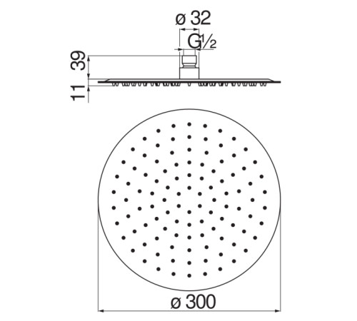 Верхний душ Paffoni 30 см AD139/120CR