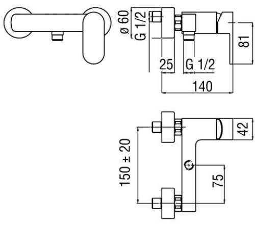 Смеситель для душа UP хром UP94130CR
