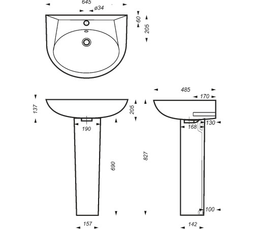 Пьедестал для умывальника VitrA Classic Белый PD.FS/Classic/N/WHT.G/S1