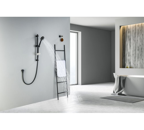 Душевой гарнитур Aquanet Бетта 3jet 60 см матовый черный AQ2015MB