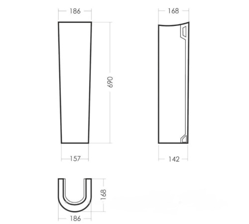 Пьедестал Sanita Самарский S1 белый PD.FS/Samarsky/N/WHT.G/S1