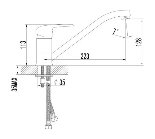 Смеситель для кухни Lemark Pramen с поворотным изливом хром LM3304C