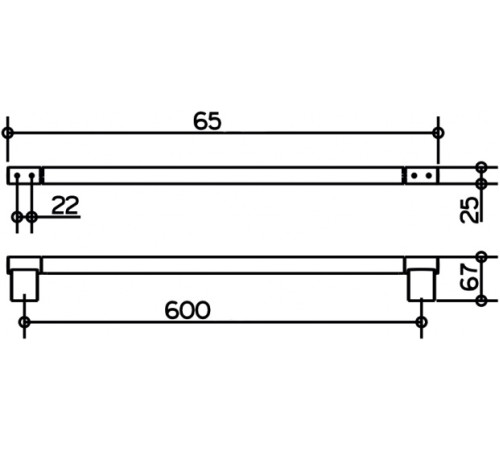 Полотенцедержатель KEUCO PLAN 600 мм черный матовый 14901370600