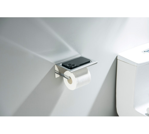 Держатель туалетной бумаги с полкой Aquatek Libra хром AQ4309CR