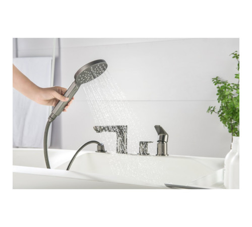 Смеситель на борт ванны Aquanet Бетта на 4 отверстия оружейная сталь AQ1148BGM