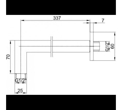 Держатель верхнего душа E.C.A. 337 мм 102126699EX