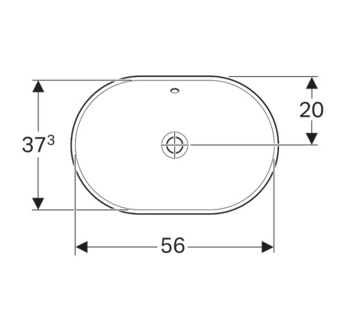 Раковина встраиваемая Geberit VariForm эллиптическая 60х40 см с переливом 500.728.01.2