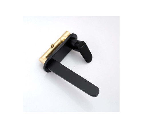 Смеситель для раковины Aquanet Ника настенный скрытого монтажа матовый черный AQ1813MB