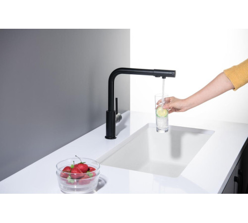 Смеситель для кухни Aquanet Европа под фильтр матовый черный AQ1386MB