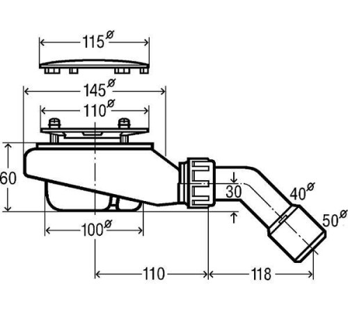 Сифон для поддона Viega Tempoplex 115х40/50 мм хром 634100